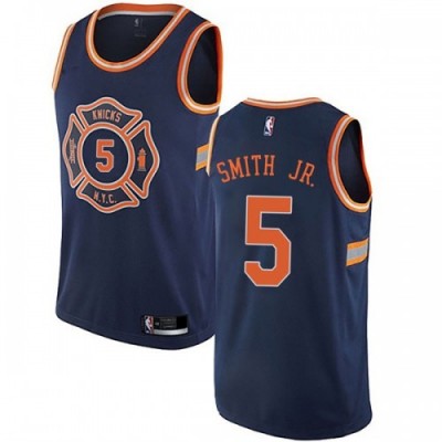 Nike New York Knicks #5 Dennis Smith Jr Navy Youth NBA Swingman City Edition Jersey